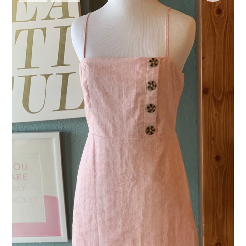 Urban Outfitters linen mini dress button detail